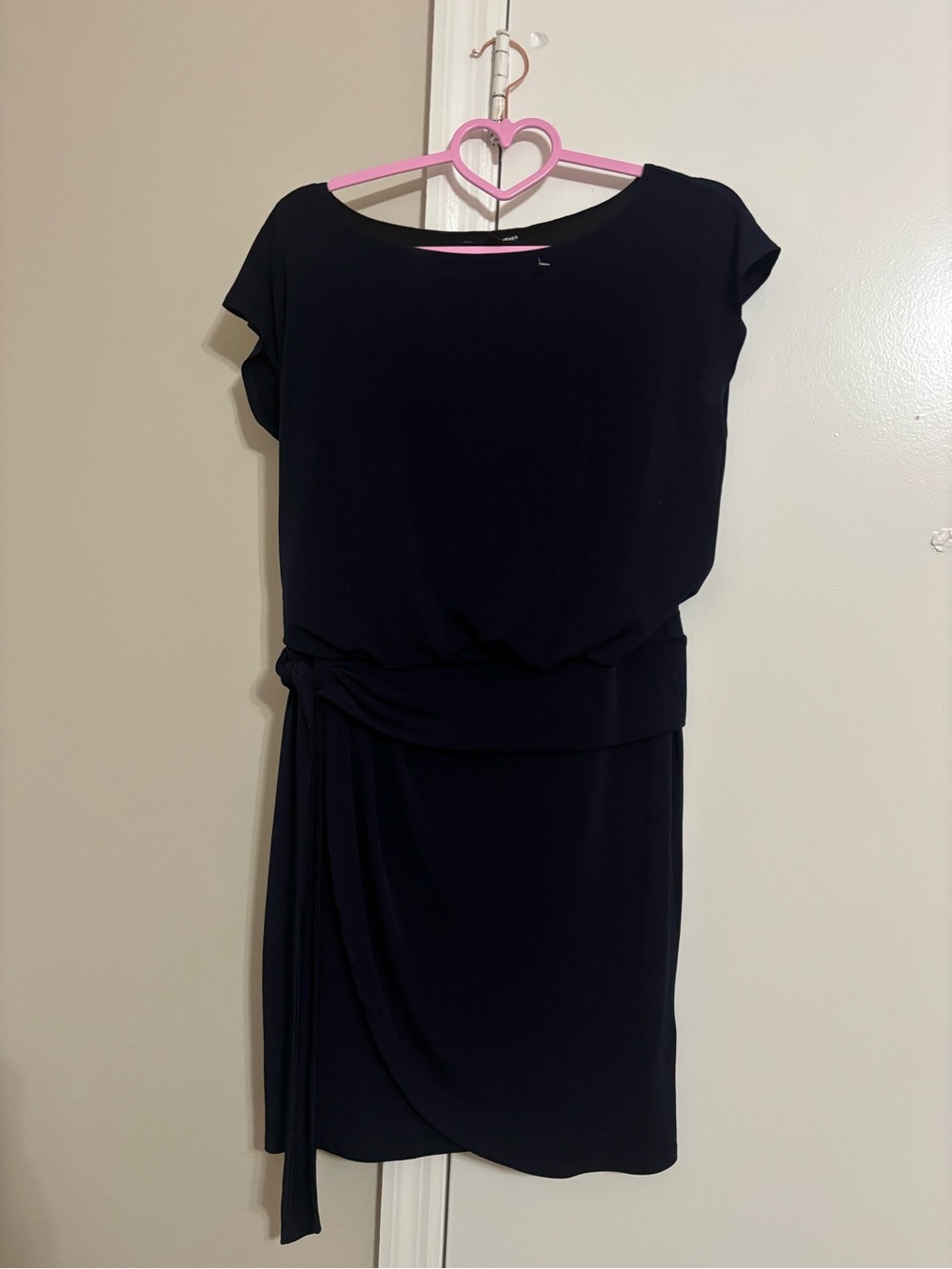 Saint Tropez West Navy Blouson Tie-Waist Midi Dress